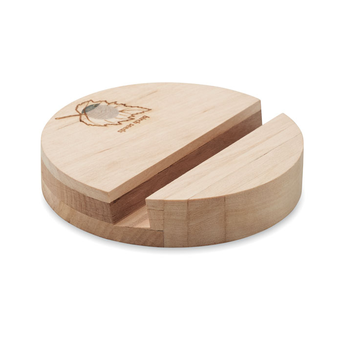 GROW ROUND STAND - Berkenhouten telefoonhouder