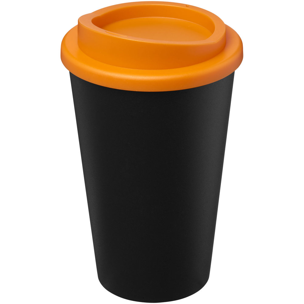 Americano® Eco 350 ml gerecyclede drinkbeker - Zwart, Oranje