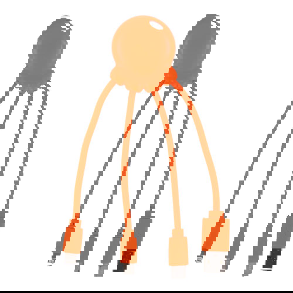 2087 | Xoopar Eco Octopus Oplaadkabel - Oranje