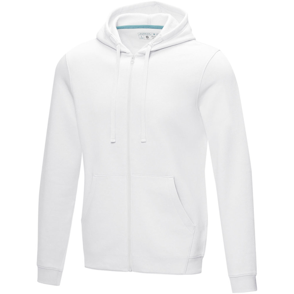 Ruby heren biologische gerecyclede hoodie met volledige rits - Wit