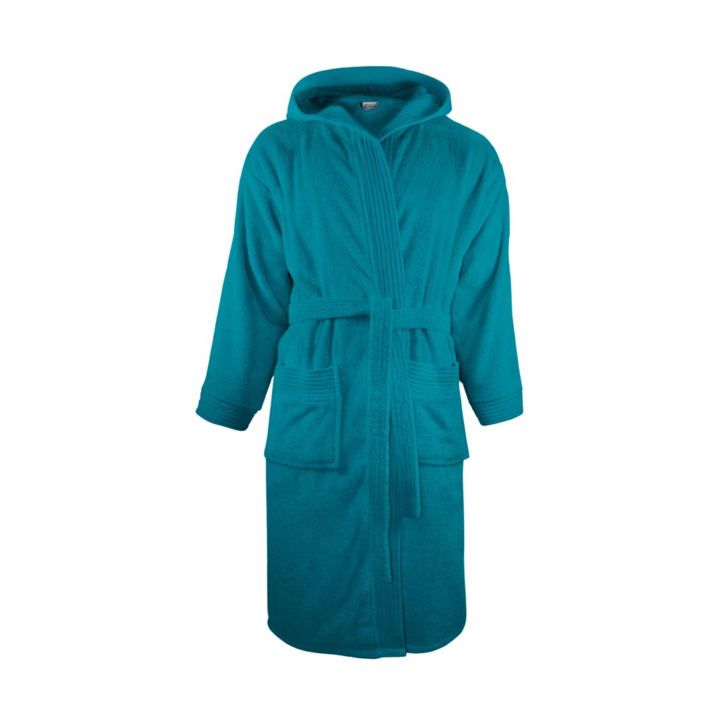 Bathrobe Hooded - Turkoois