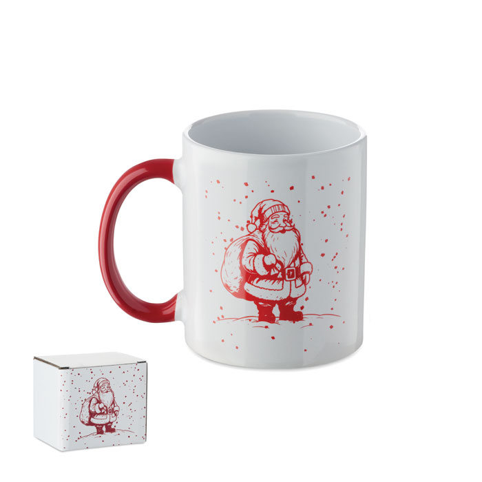 FESTIMUG - Keramische kerst mok 300ml - wit/rood