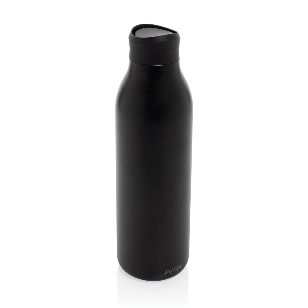 Avira Alok RCS recycled staal 360 waterfles 600ML - zwart (± PMS Black)