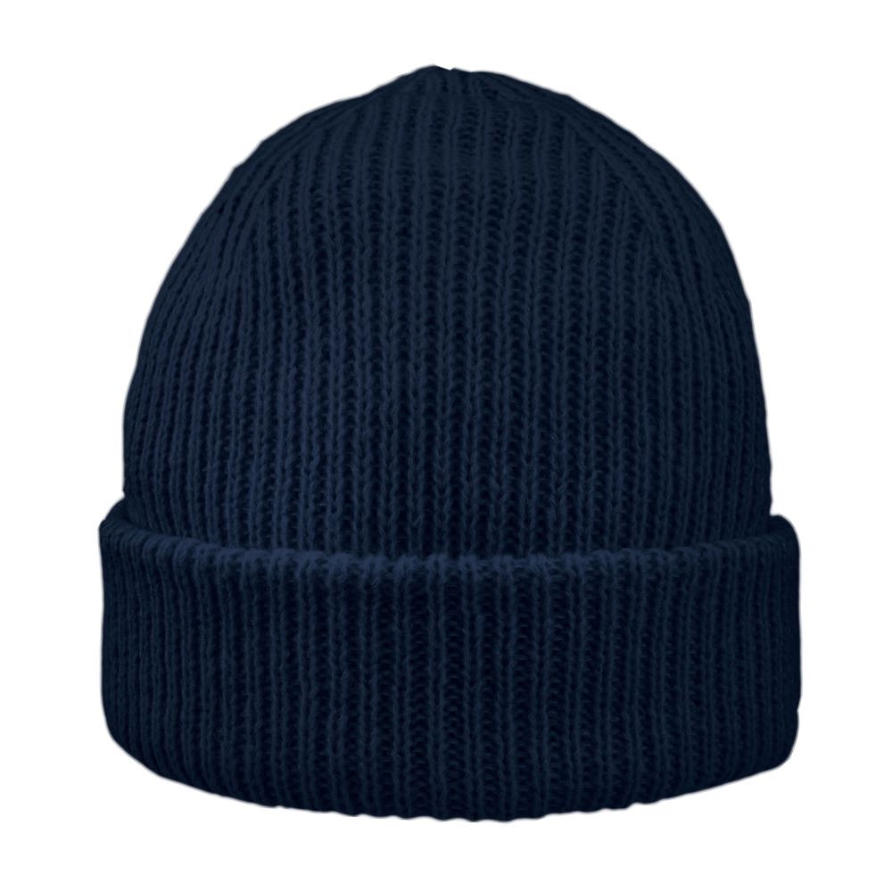 Luxury fine rib beanie - Navy
