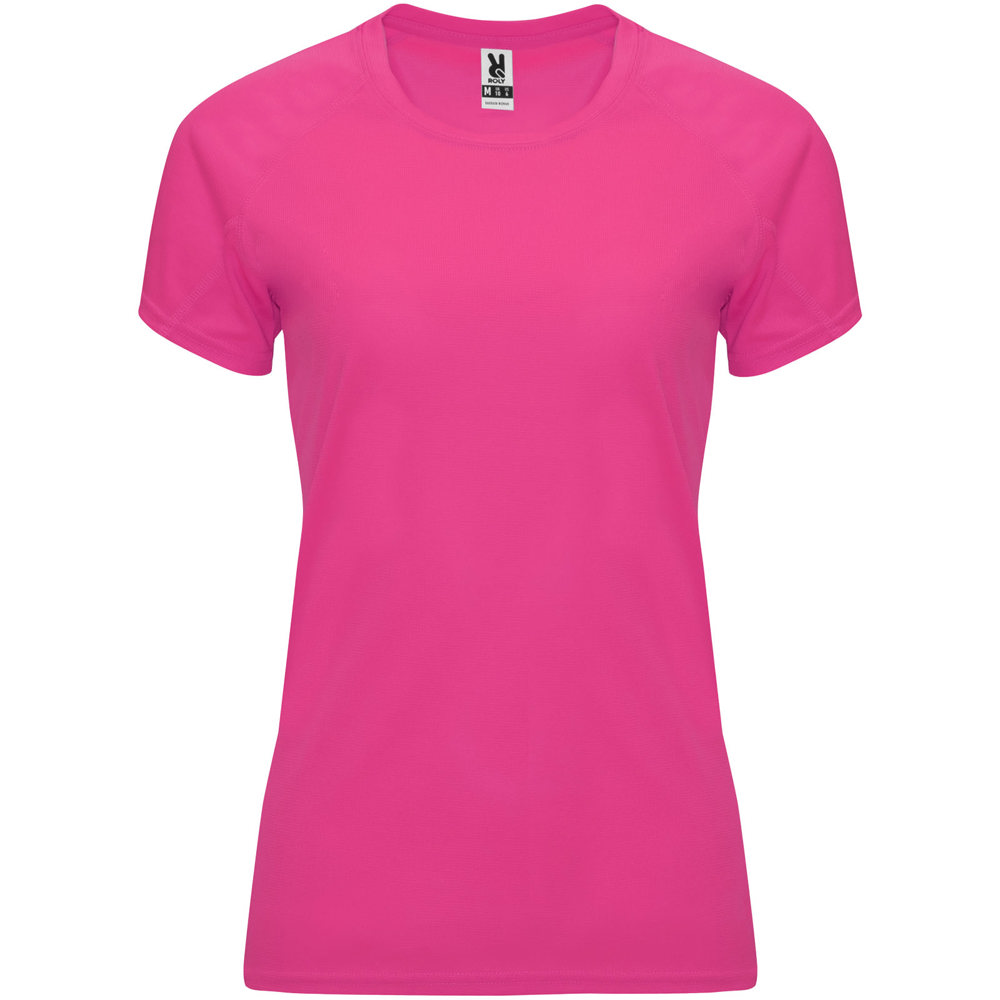 Bahrain 135 g/m² sportshirt met korte mouwen voor dames - Roze fluor