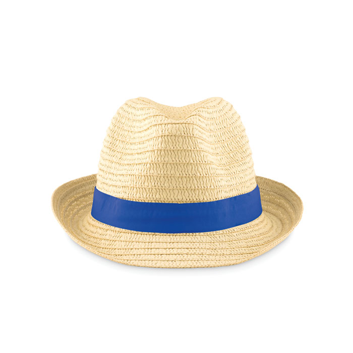BOOGIE - Strohoed naturel - Royal Blauw