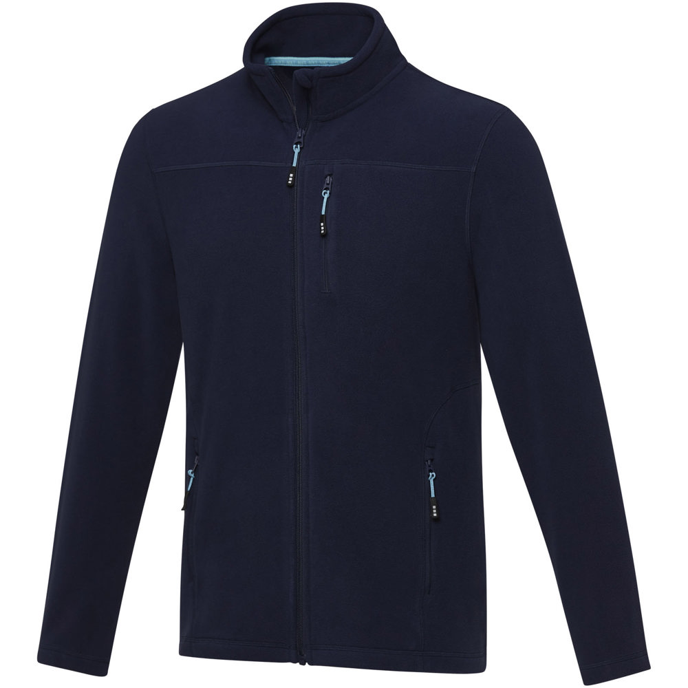 Amber GRS gerecycled heren fleece jas met volledige rits - Marineblauw