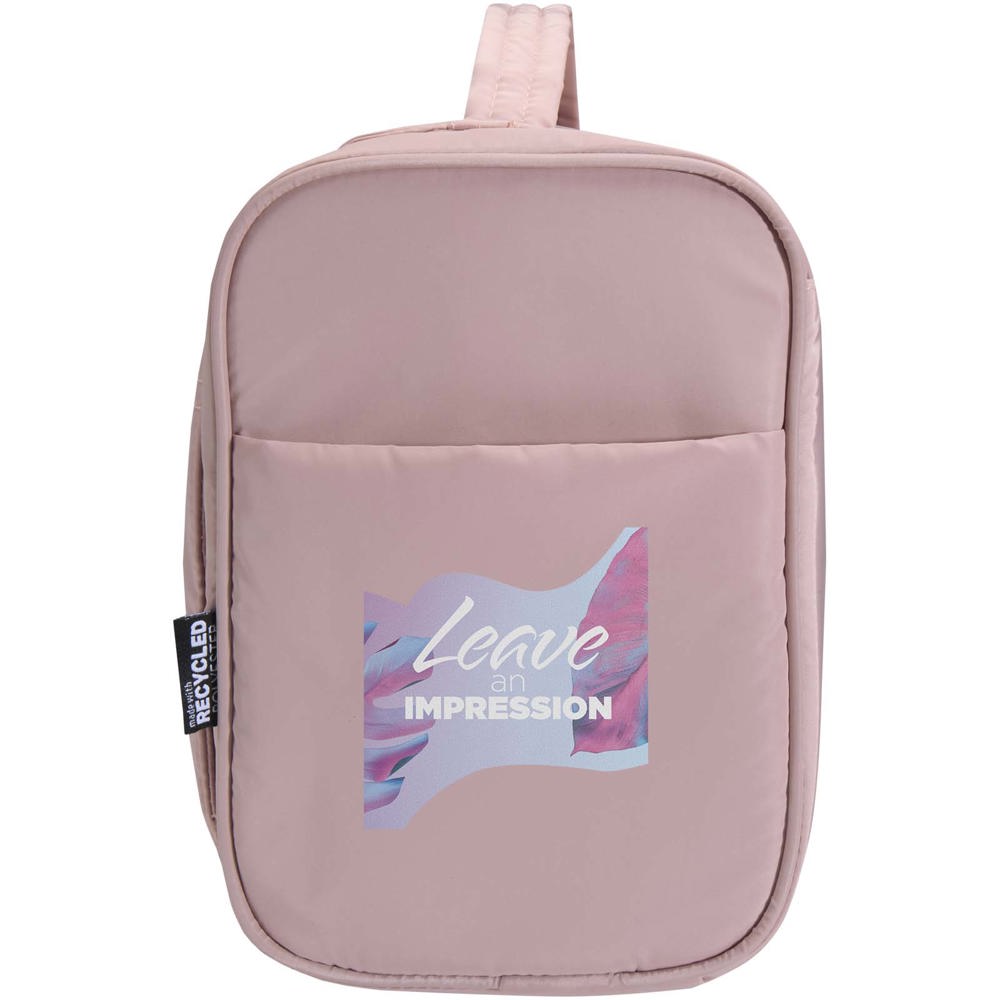 Puffer GRS gerecycleerde ophangbare canvas toilettas 8L