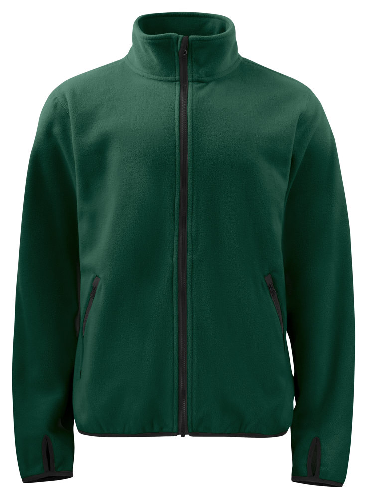 2327 FLEECE MET LANGE RITSSLUITING - Woudgroen