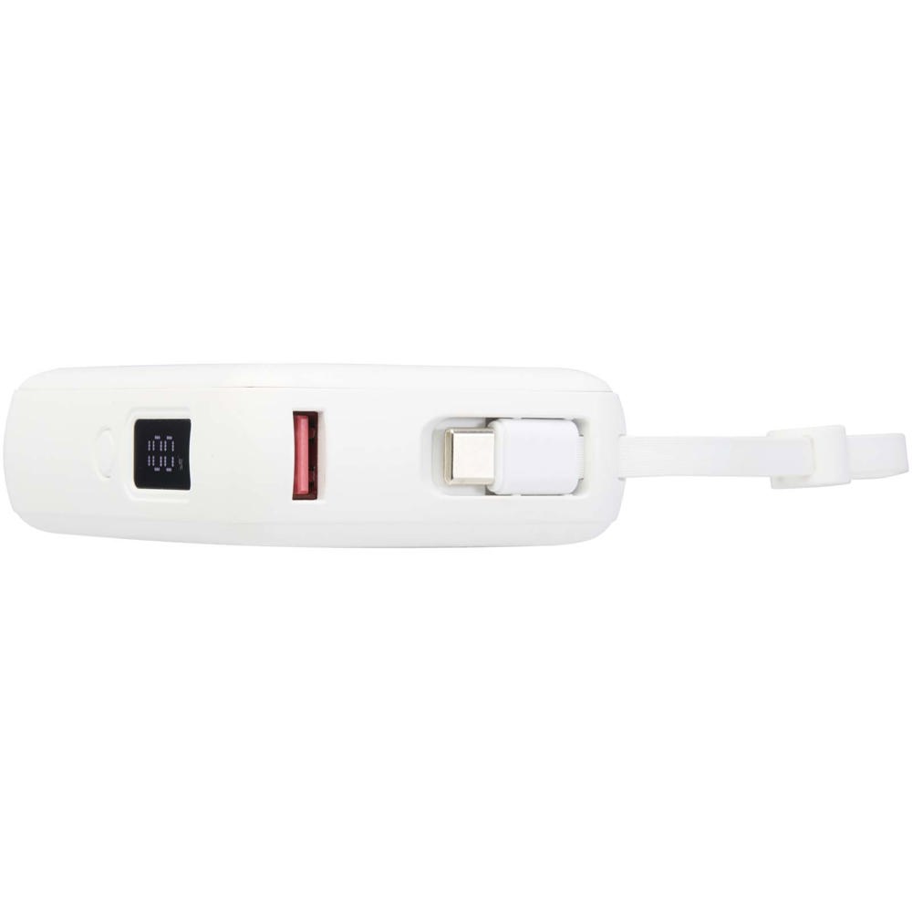 Acrux tabletpowerbank van 10.000 mAh 35 W met ingebouwde Type-C kabel van gerecycled plastic