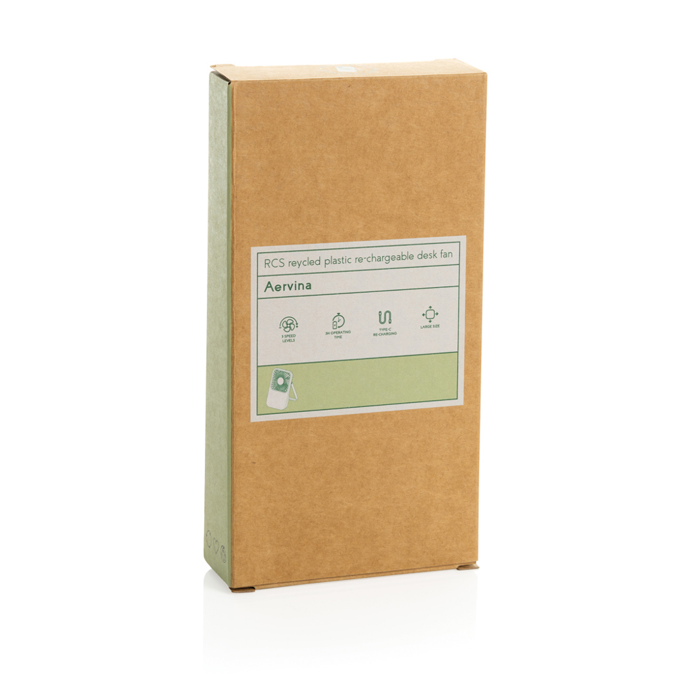 Aervina RCS rplastic herlaadbare bureauventilator