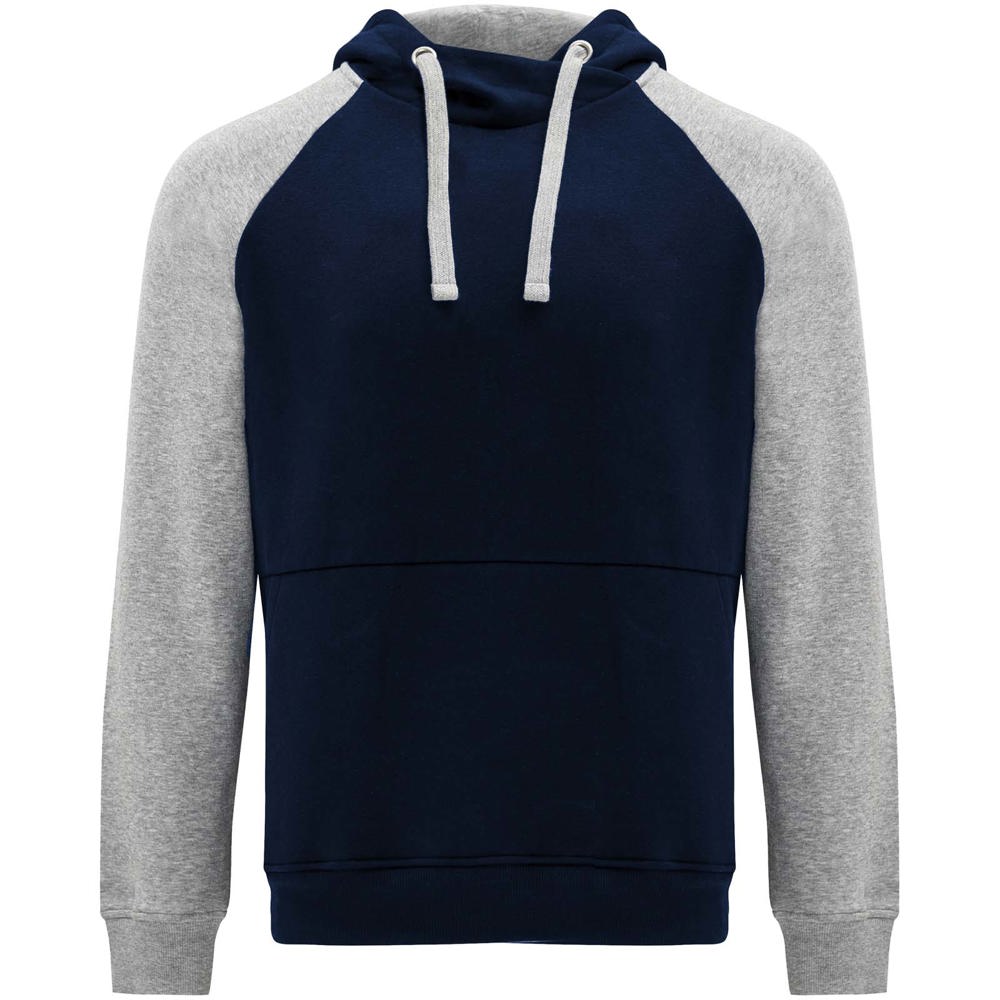 Badet unisex tweekleurige hoodie - Marineblauw, Gemêleerd grijs