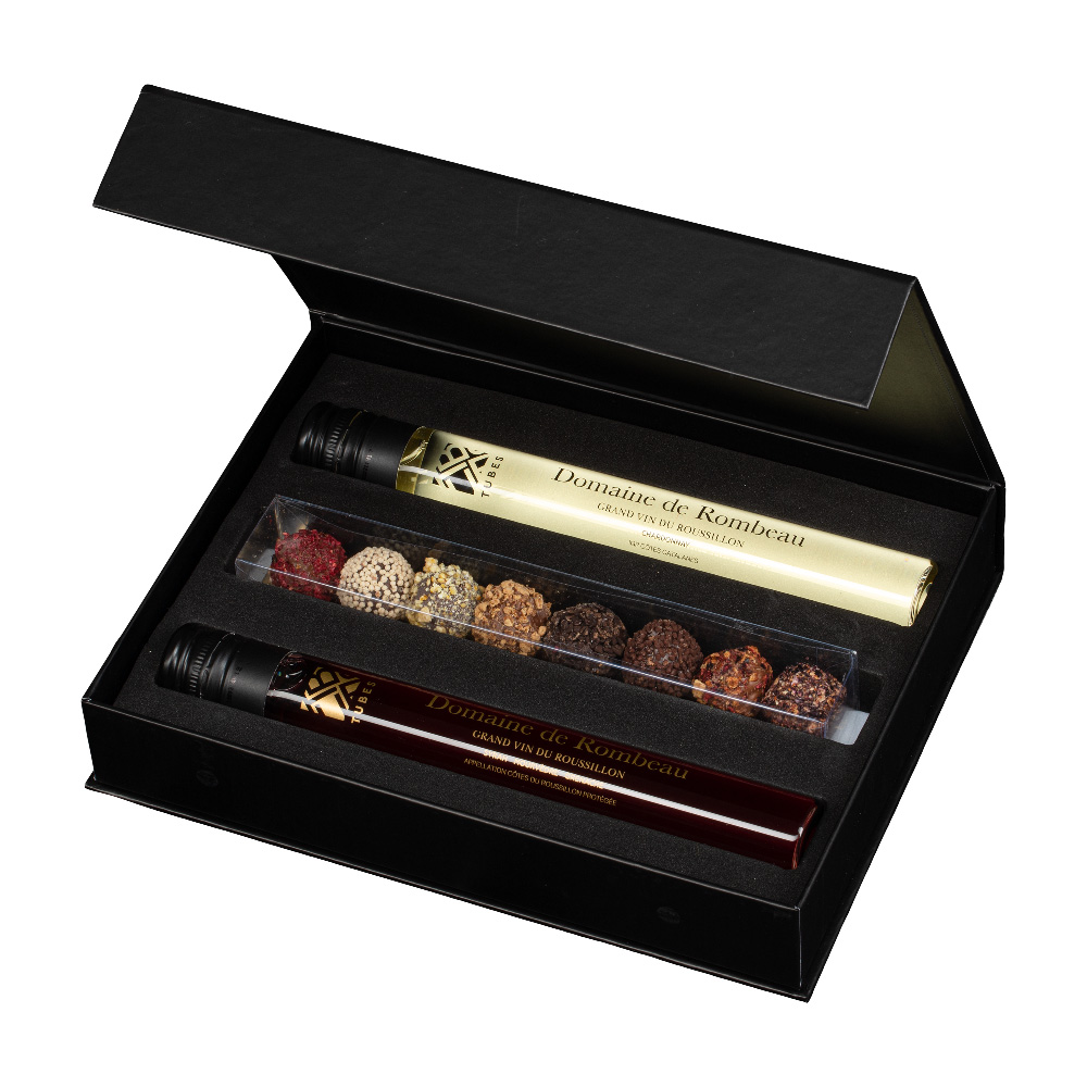 Wijnproeverij met 2 wijnen en 8 chocolade truffels