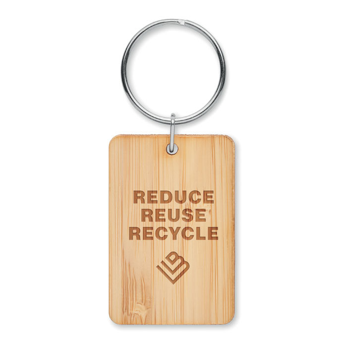ANGLEBOO - Bamboe rechthoek sleutelhanger