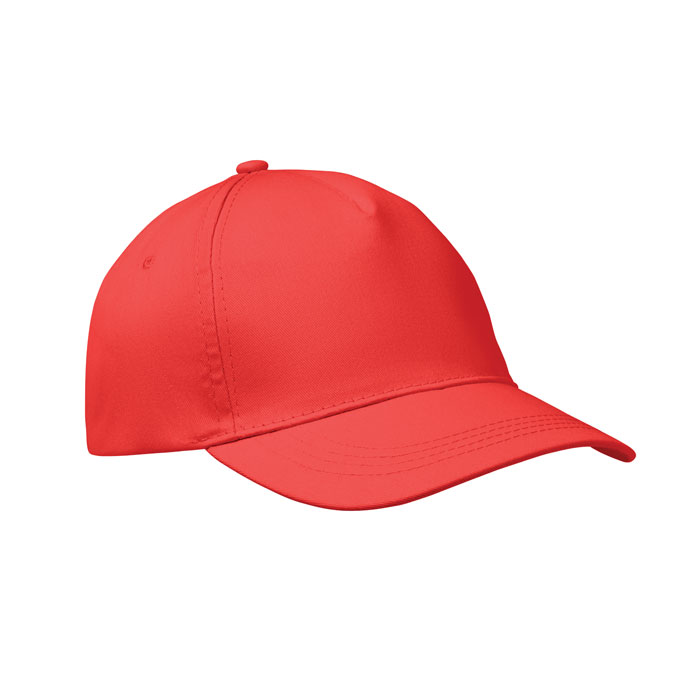 BUZZ - 5 panelen baseballpet 160g/m² - Rood