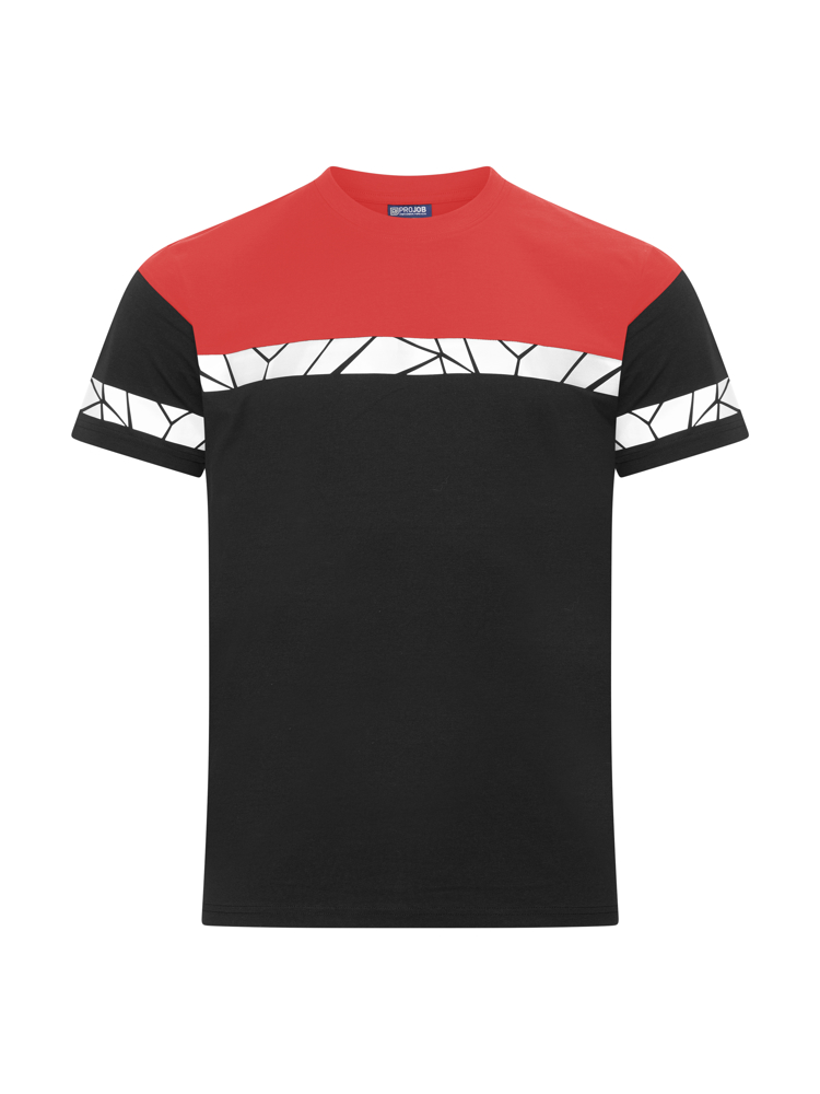 7001 T-SHIRT - Zwart/Rood