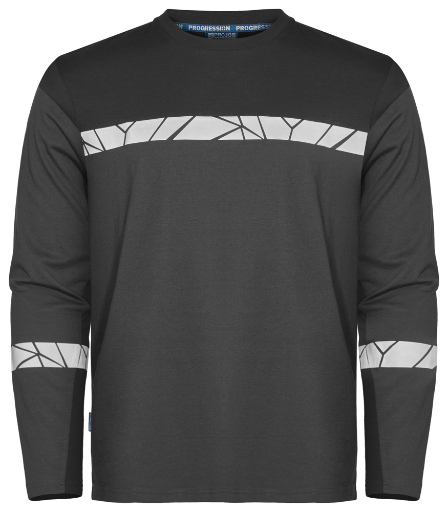 7002 T-SHIRT LANGE MOUWEN - grijs/zwart
