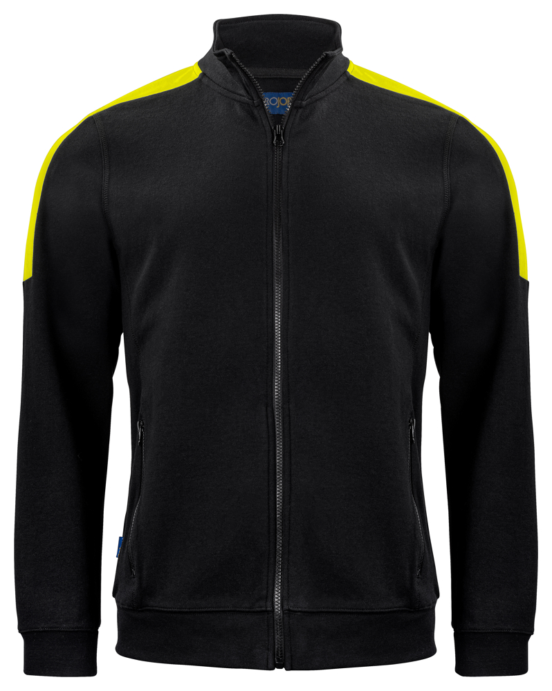 2129 SWEATER MET RITSSLUITING - zwart/geel