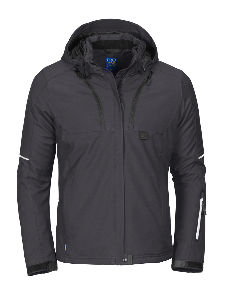 3413 DAMES GEVOERDE SOFTSHELL JAS - Grijs
