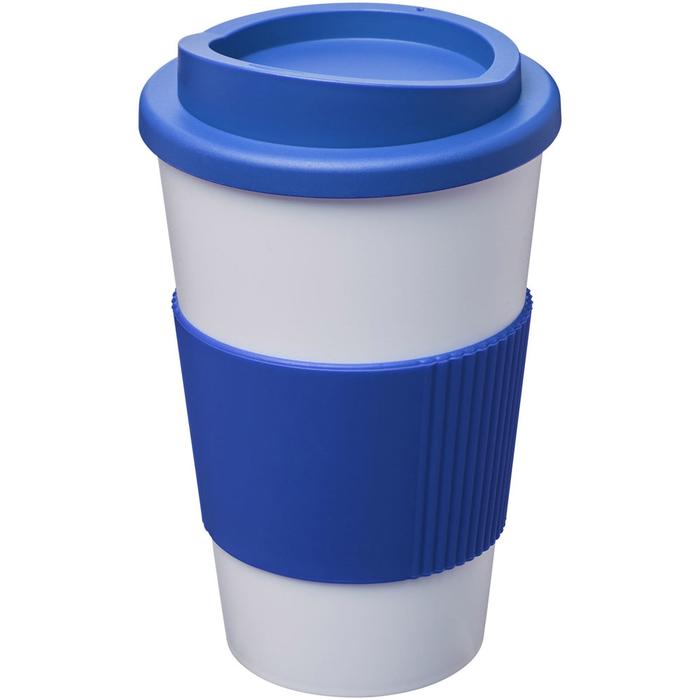 Americano® 350 ml geïsoleerde beker met grip - Wit, Middenblauw