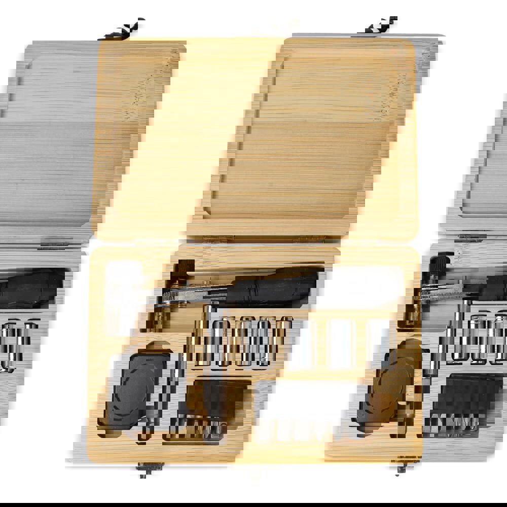 13-delige gereedschapsset in bamboe doos