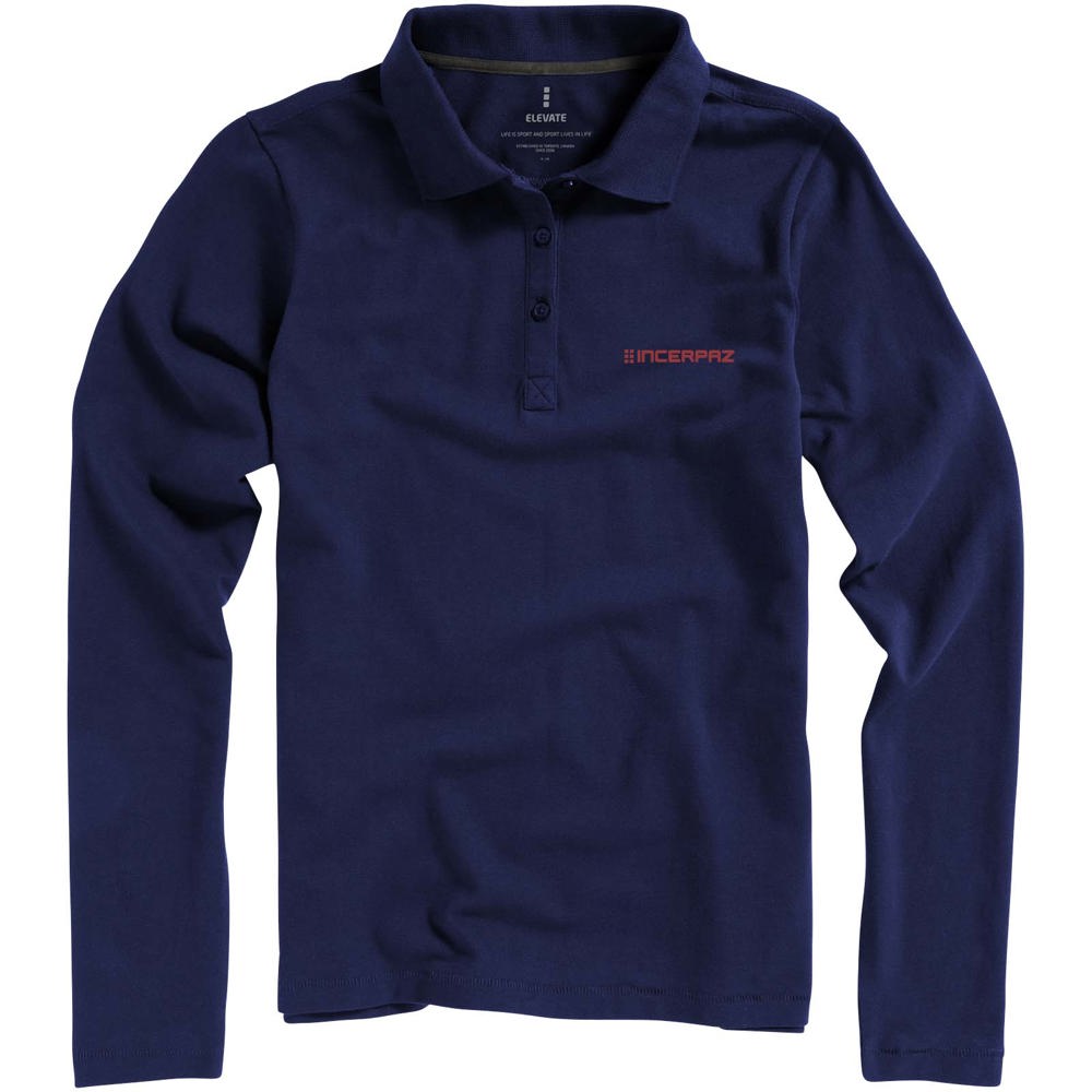 Calgary 200 g/m² damespolo met lange mouwen