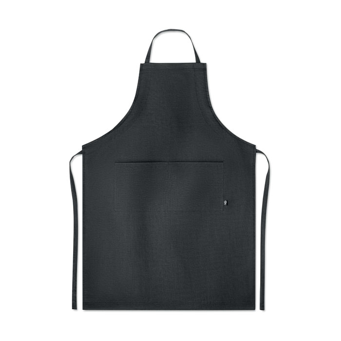 NAIMA APRON - Verstelbaar schort van hennep - Zwart