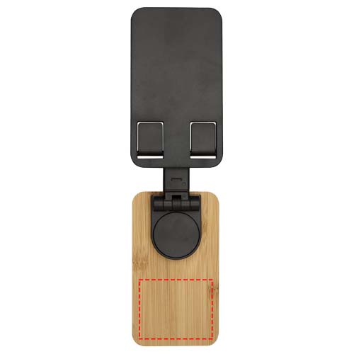 Alfirk opvouwbare bureautelefoonstandaard van gerecycled plastic met bamboedetails