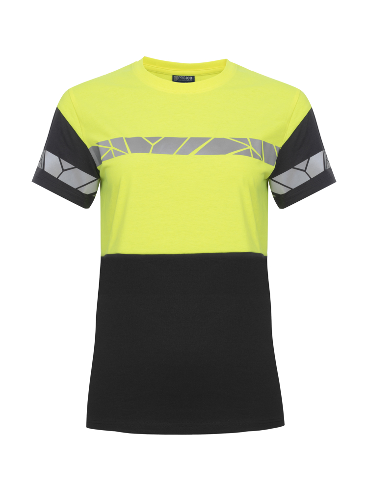 7005 T-SHIRT DAMES - zwart/geel