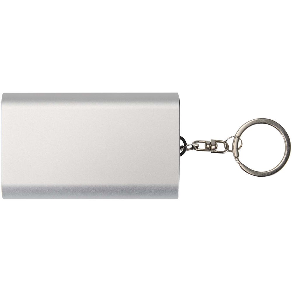 Arcturus powerbank van 2000 mAh van gerecycled aluminium met sleutelhanger