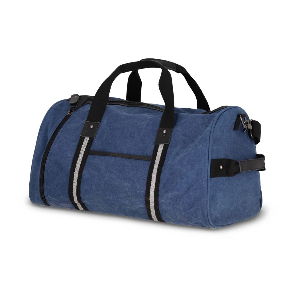 Gerecycled katoenen canvas plunjezak Harper - Donkerblauw