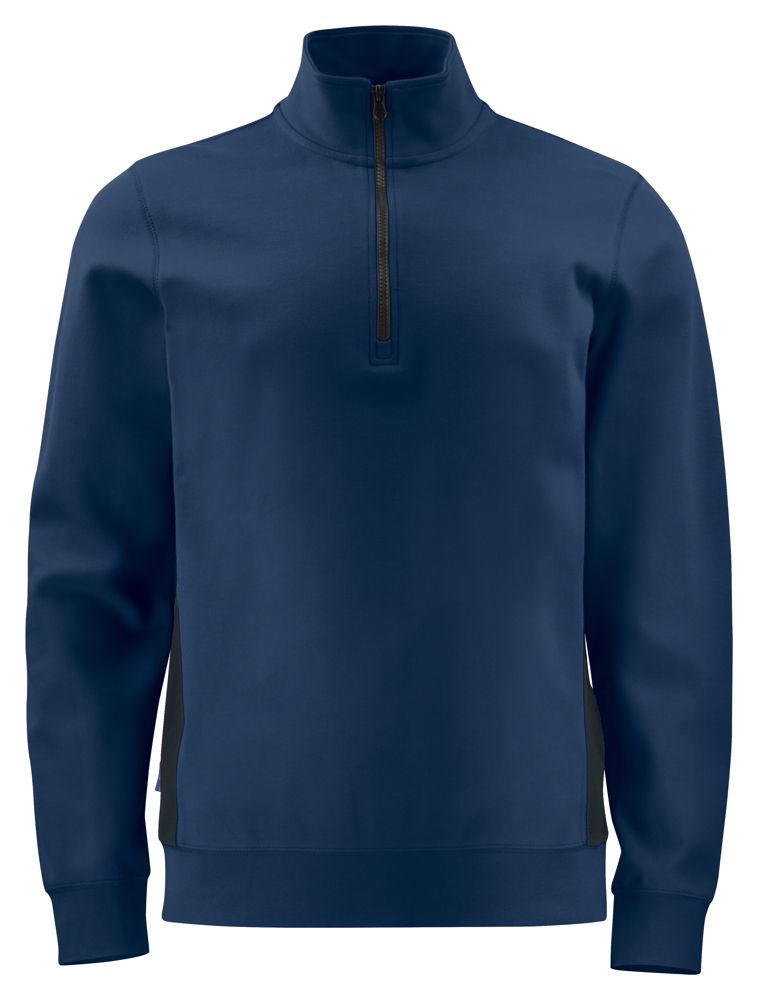 2128 SWEATER MET KORTE RITSSLUITING - Marine