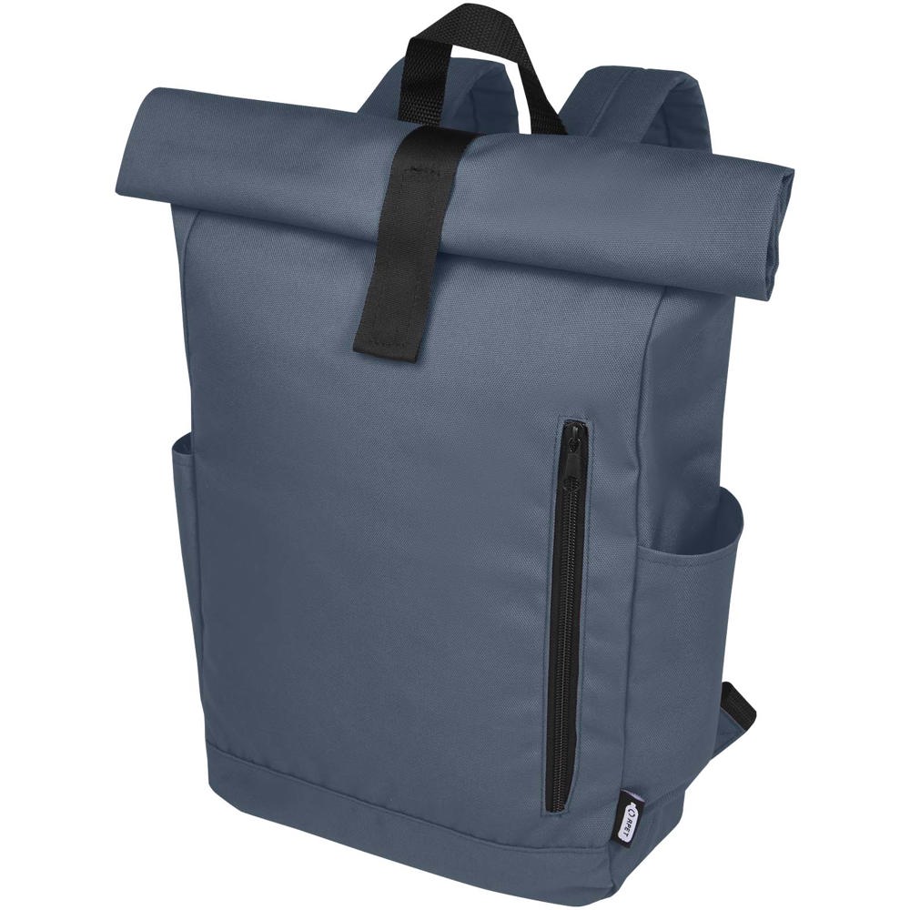 Byron 15,6" rugzak van GRS RPET met opgerolde bovenkant 18 L - Hale blauw