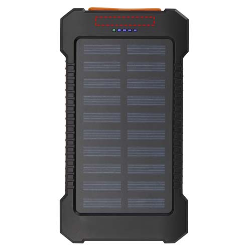 Altair robuuste powerbank op zonne-energie van 5000 mAh 10 W met ingebouwde zaklamp van gerecycled plastic