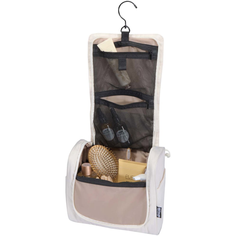 Puffer GRS gerecycleerde ophangbare canvas toilettas 8L