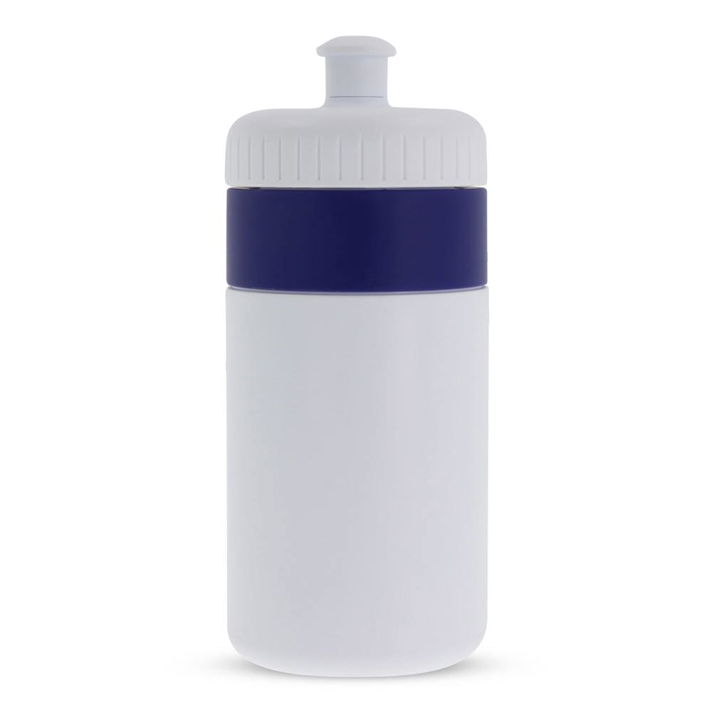 Sportbidon met rand 500ml - Wit / Donkerblauw