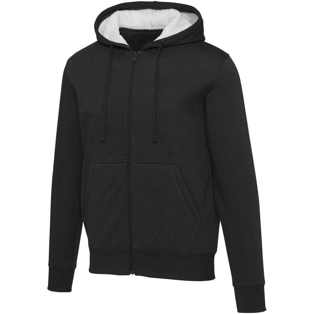 Natron sherpahoodie met volledige rits - Zwart