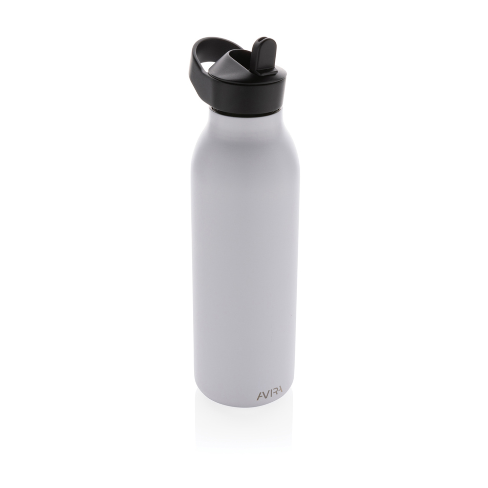 Avira Ara RCS recycled staal fliptop water fles 500ML - wit (± PMS White)