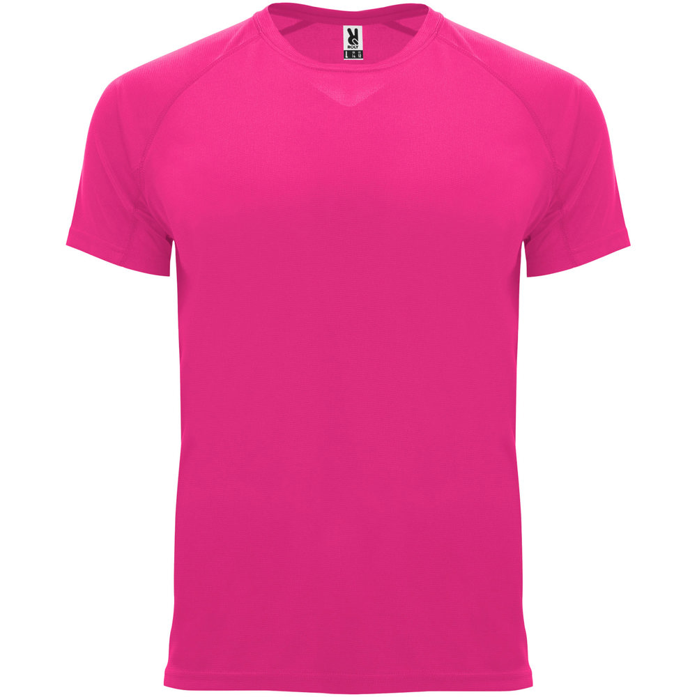Bahrain 135 g/m² sportshirt met korte mouwen voor heren - Roze fluor