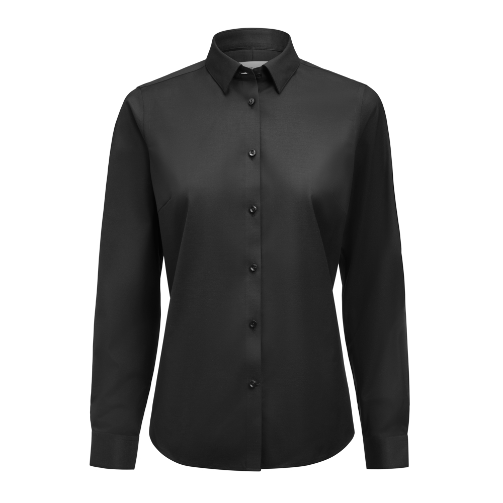 GB02 Twill Stretch Hemd Contemporary Fit Dames - Zwart