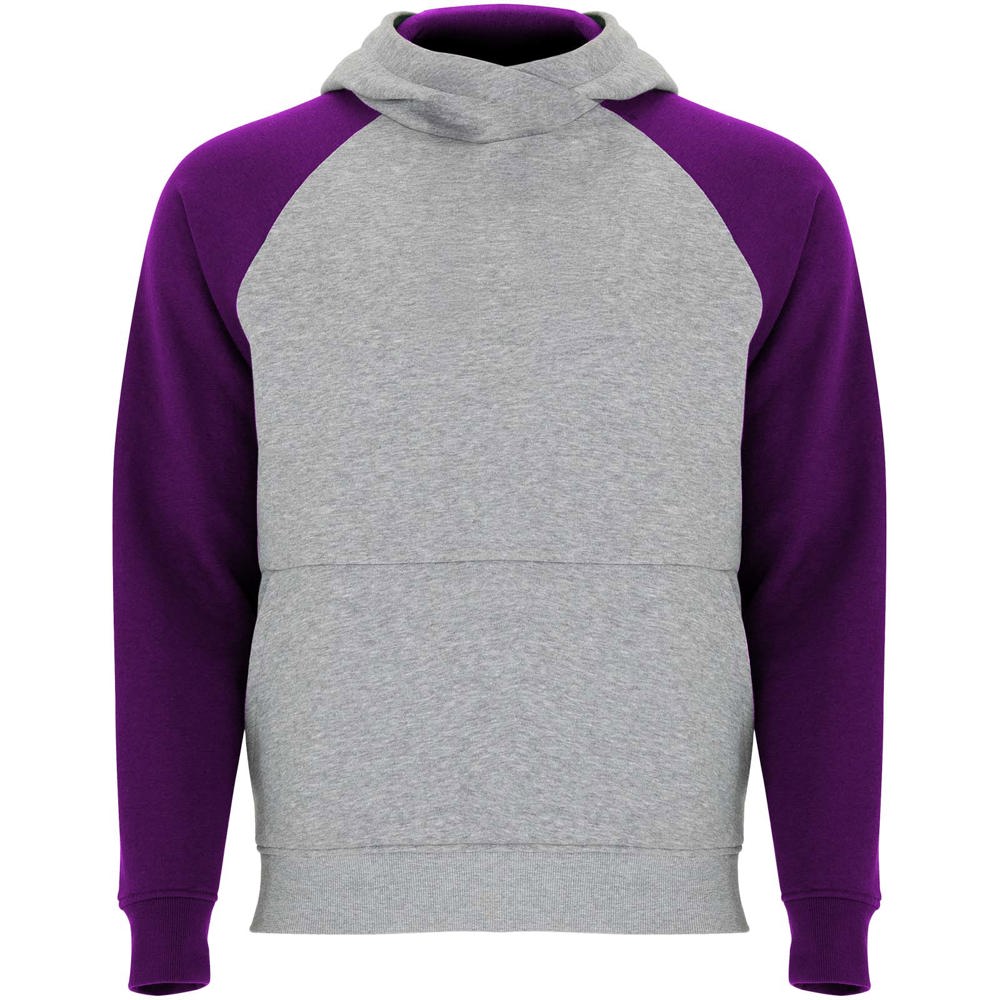 Badet tweekleurige kinderhoodie - Gemêleerd grijs, Paars