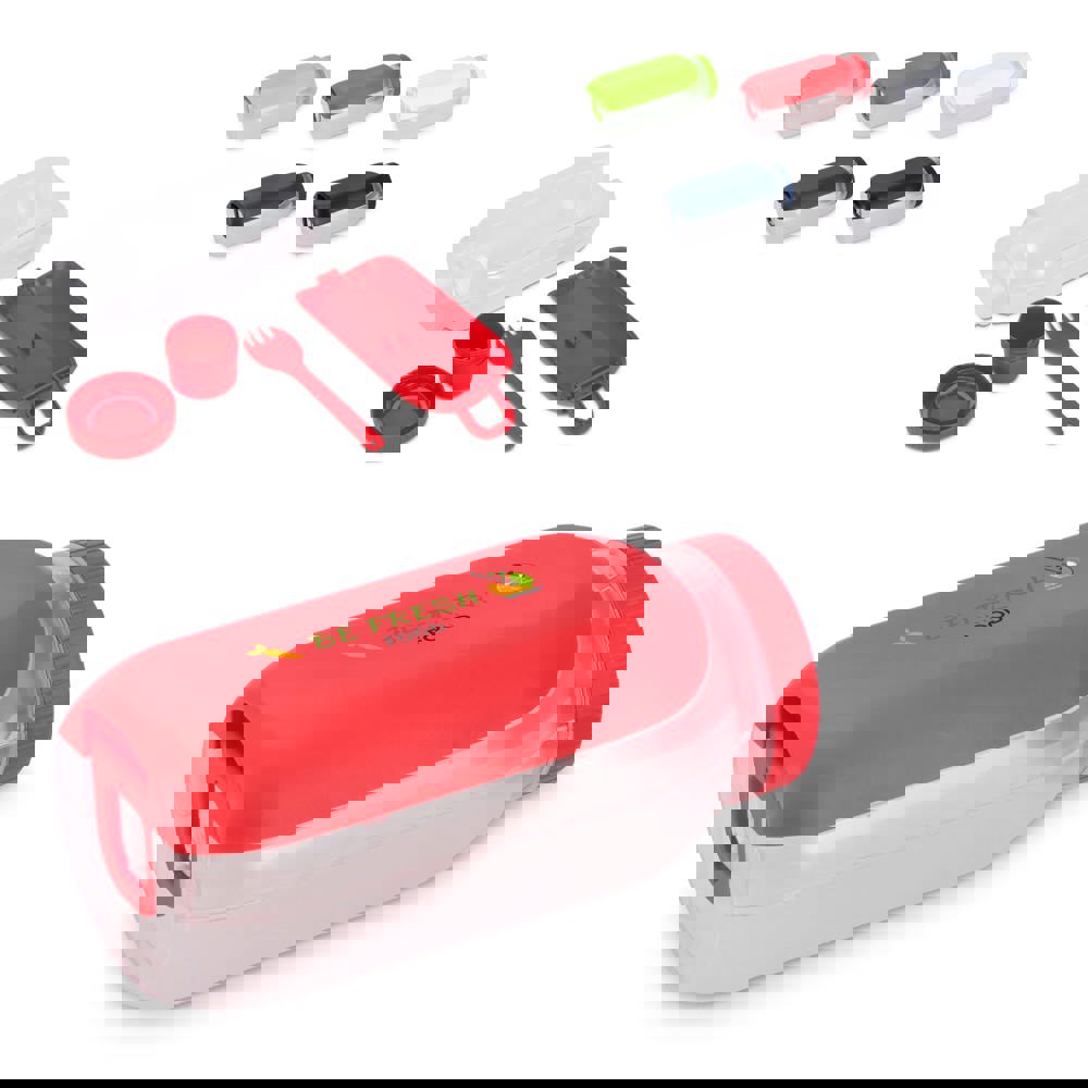 Alles-in-één Lunchkom met Sausvakje en Lepel-Vork