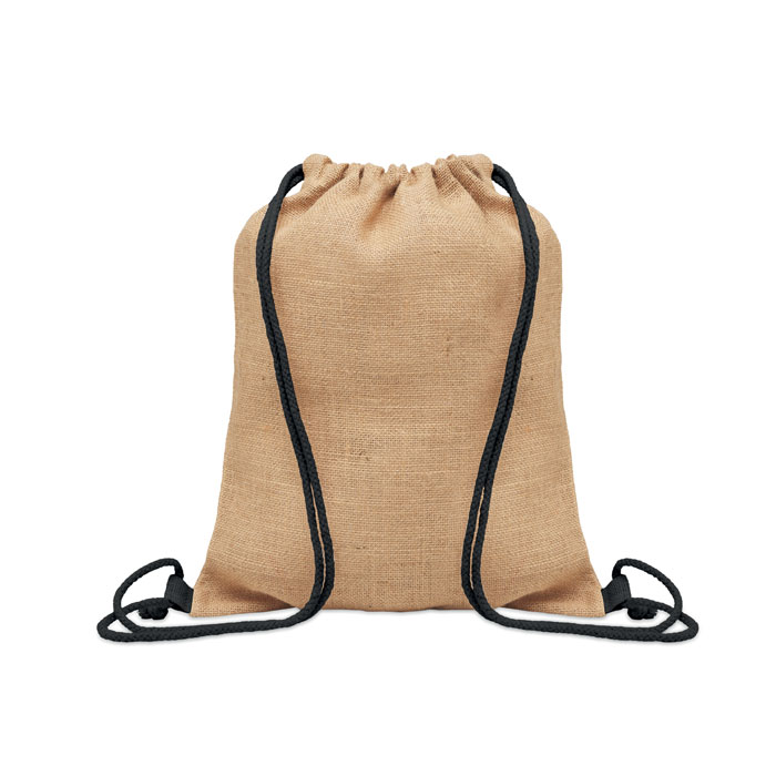 FUKURO - Jute rugzakje met koord - Zwart
