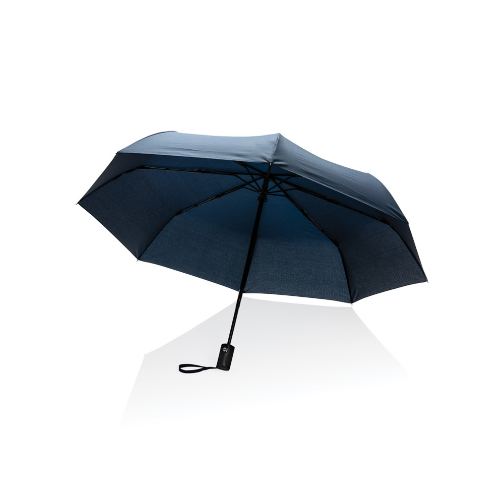 21" Impact AWARE™ RPET 190T auto open/dicht paraplu - donkerblauw (± PMS 539)